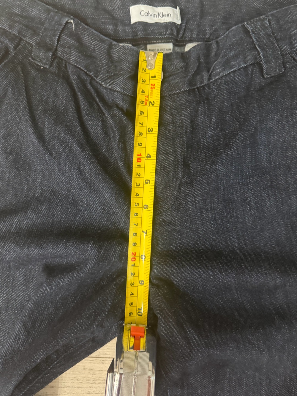 Calvin Klein Wide-Leg Denim Trousers Dark Wash Size 10 EUC - Picture 6 of 8